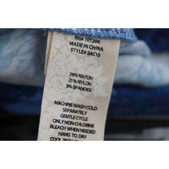 Soft Surroundings 2AC10 Size XS Blue Paisley Print Pull On Pants - Picture 5 of 5